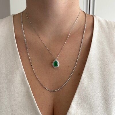 FotoColar gota Lauren esmeralda fusion ródio branco
