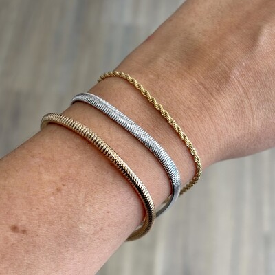 FotoPulseira malha rabo de rato ouro (3mm)