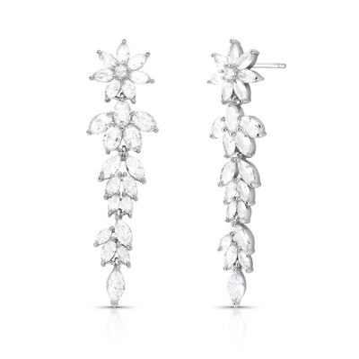 Foto Brinco Mayara zircônias brancas ródio branco