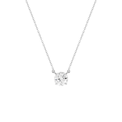 Foto Colar ponto de luz Moissanite 1.0ct prata 925 (6.5mm)