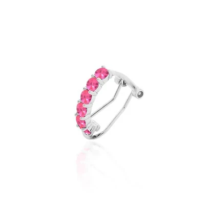 Foto Piercing fake zircônias turmalina pink prata 925