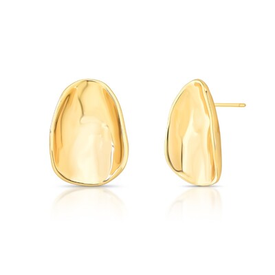 Foto Brinco Antonella oval curvo e liso ouro