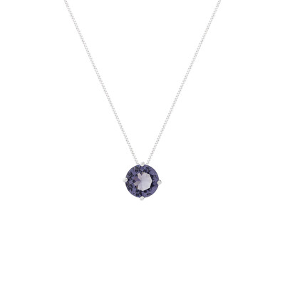 Foto Colar ponto de luz zircônia tanzanita ródio branco (6mm)