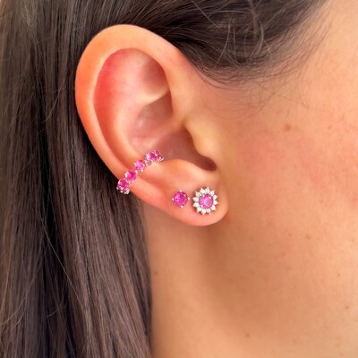 FotoPiercing fake Sofia zircônia turmalina pink prata 925