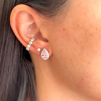 FotoBrinco Joy gota zircônia kunzita prata 925