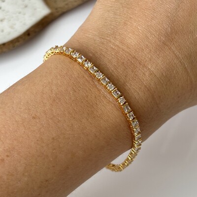 FotoPulseira riviera Carina zircônias brancas ouro