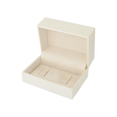 Foto Caixinha para aliança em courino e veludo off-white