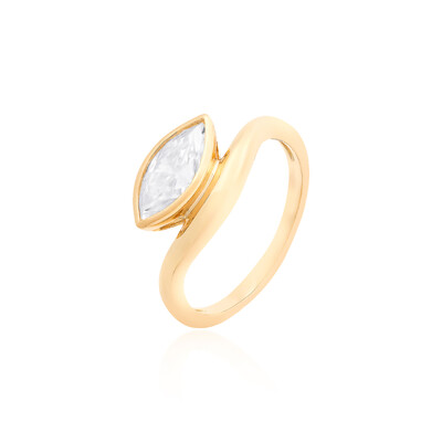 Foto Anel Jack Moissanite prata 925 banho ouro