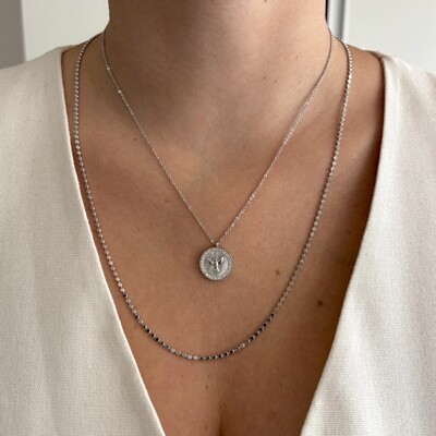 FotoColar Espírito Santo com madrepérola e zircônias ródio branco