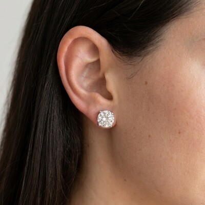 FotoBrinco solitário ponto de luz Moissanite prata 925 (10mm)