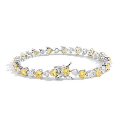 Foto Pulseira riviera Love zircônias fancy yellow ródio branco