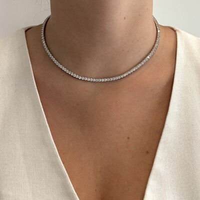 FotoColar riviera Moissanite 10 pontos prata 925 (40cm)