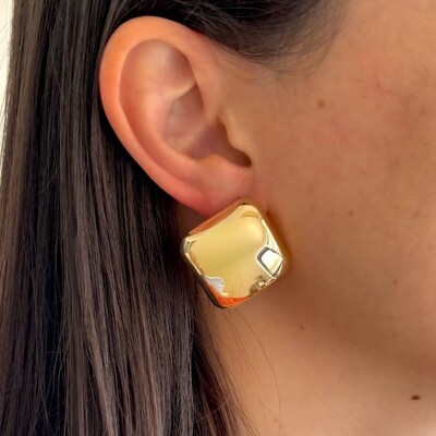 FotoBrinco Katherine quadrado bold liso ouro