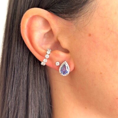 FotoBrinco Joy gota zircônia tanzanita prata 925