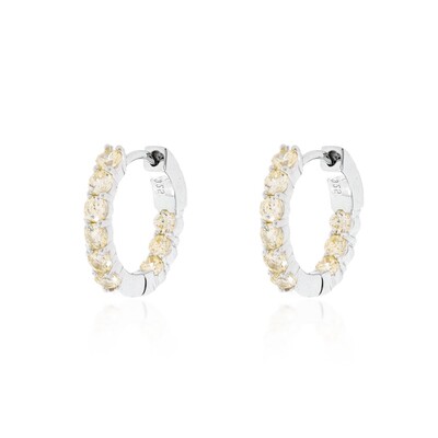 Foto Brinco argola Jenny zircônias fancy yellow prata 925