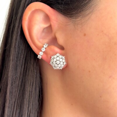 FotoBrinco Eloise cravejado Moissanite prata 925