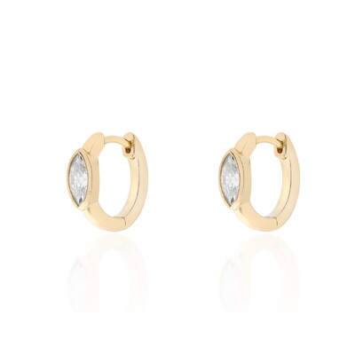 Foto Brinco Jack argola Moissanite prata 925 banho ouro