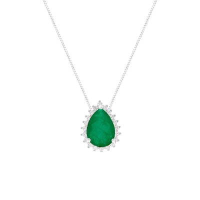 Foto Colar Lola gota esmeralda fusion prata 925