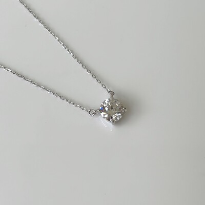 FotoColar ponto de luz Moissanite 1.0ct prata 925 (6.5mm)