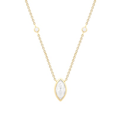 Foto Colar Jack Moissanite prata 925 banho ouro