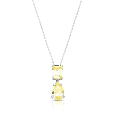 Foto Colar Aurora zircônias fancy yellow ródio branco