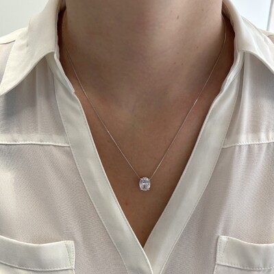 FotoColar oval Sasha zircônia branca ródio branco