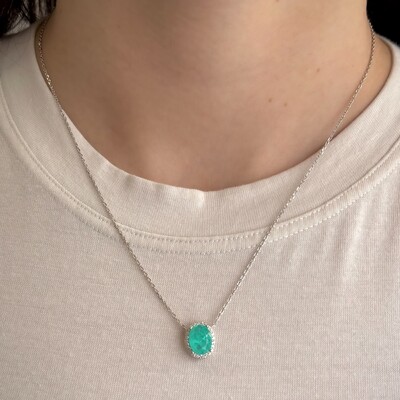 FotoColar Ellie oval esmeralda colombiana fusion prata 925