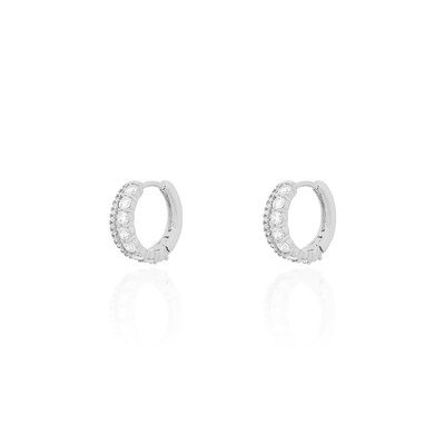 Foto Brinco argola mini Kiara cravejado ródio branco