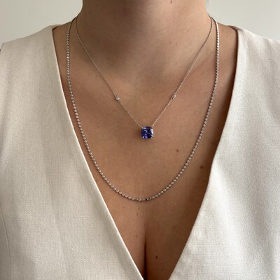 FotoColar Tess zircônia tanzanita prata 925