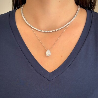 FotoColar Lola gota zircônia branca prata 925