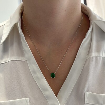 FotoColar oval Sasha esmeralda fusion ródio branco