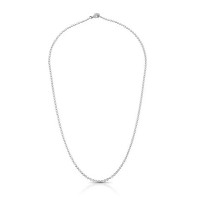 Foto Colar Urban bolinhas lisas achatadas ródio branco (60cm)