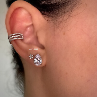 FotoBrinco gota Ivy zircônia branca prata 925