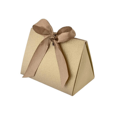 Foto Caixinha triangular dobrável dourada (2 unid)