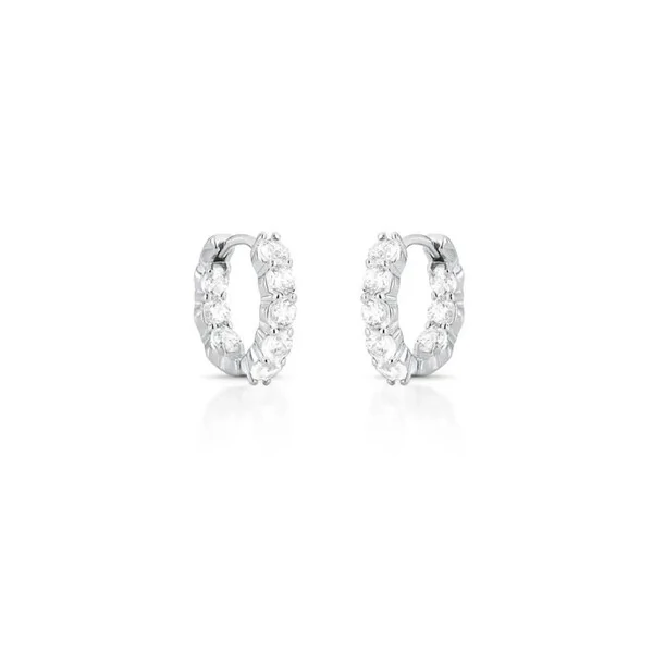 Brinco argola Nina zircônias brancas ródio branco