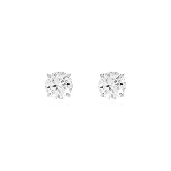 Brinco solitário ponto de luz Moissanite prata 925 (8.0mm)