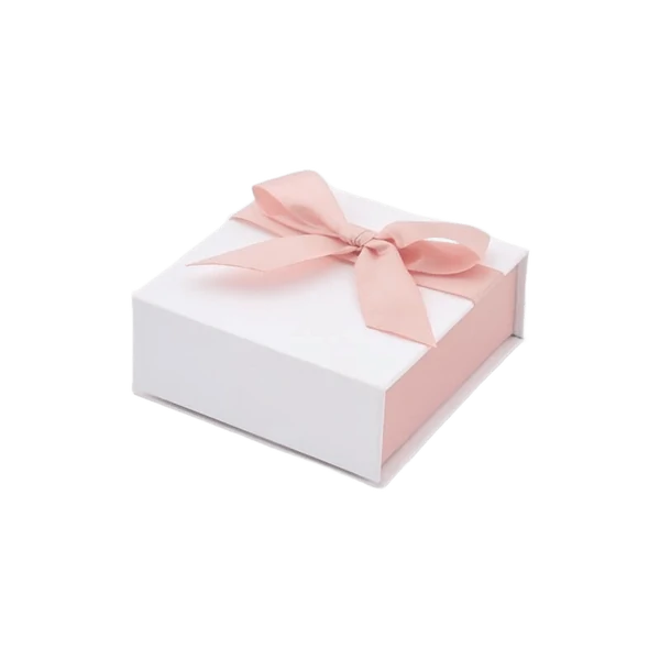 Caixinha para presente em papel e veludo (rosa) 9x9