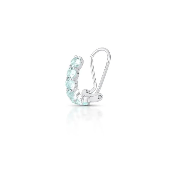 Piercing fake Sky zircônias água marinha prata 925