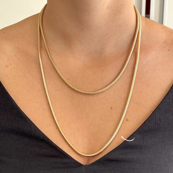 Colar malha rabo de rato ouro (60cm)