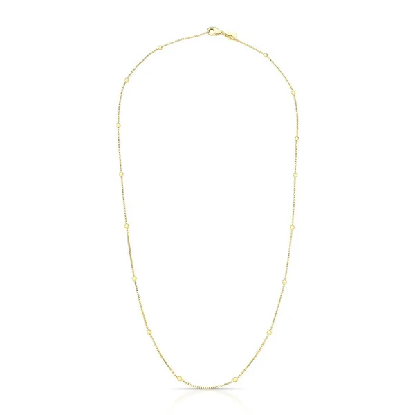 Colar Vicky bolinhas lisas ouro (60cm)