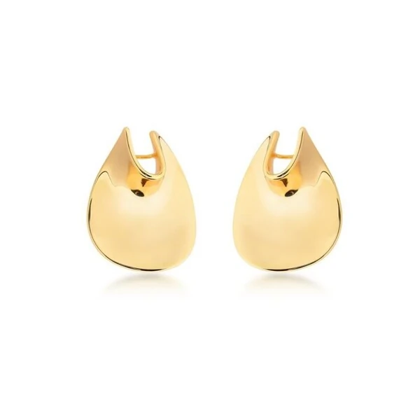 Brinco Paula torcido liso ouro