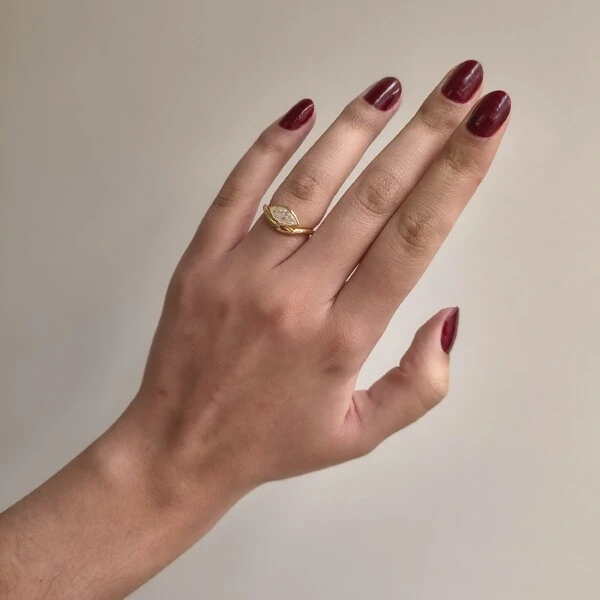 Anel Jack Moissanite prata 925 banho ouro