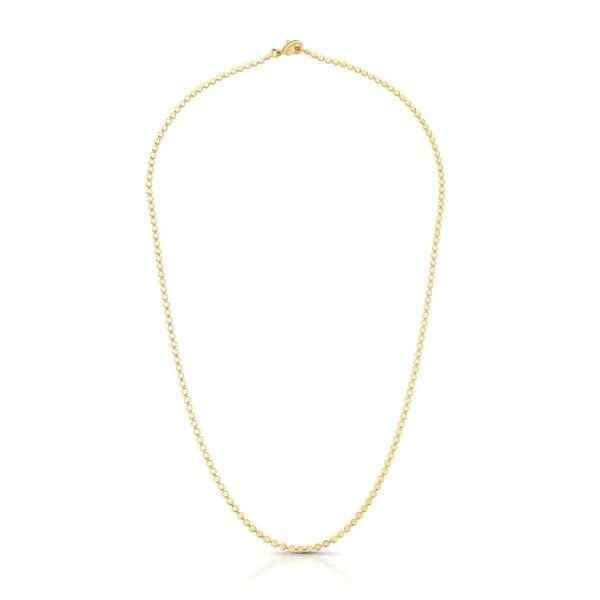 Colar Urban bolinhas lisas achatadas ouro (60cm)