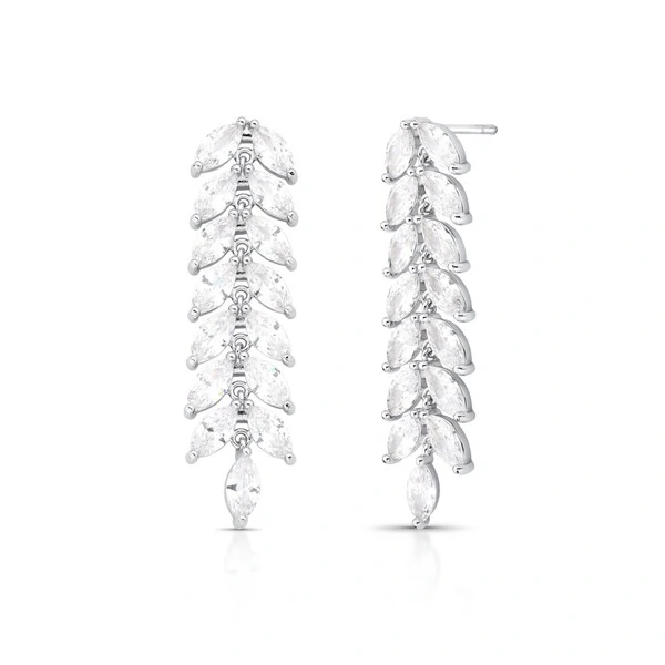 Brinco Euphoria zircônias brancas ródio branco