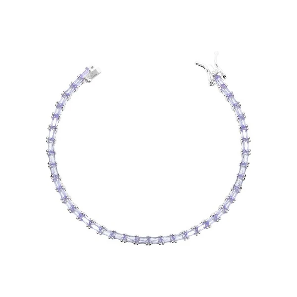 Pulseira riviera Bonnie zircônias tanzanita ródio branco