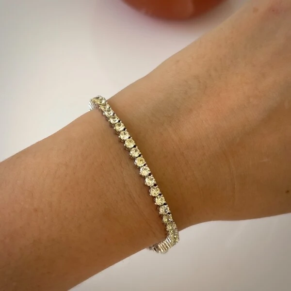 Pulseira classic riviera zircônias fancy yellow ródio branco