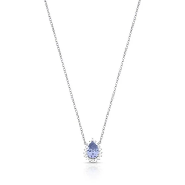 Colar Zoey gota zircônia tanzanita prata 925