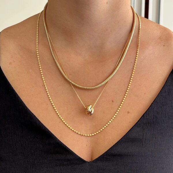 Colar malha rabo de rato ouro (45cm)