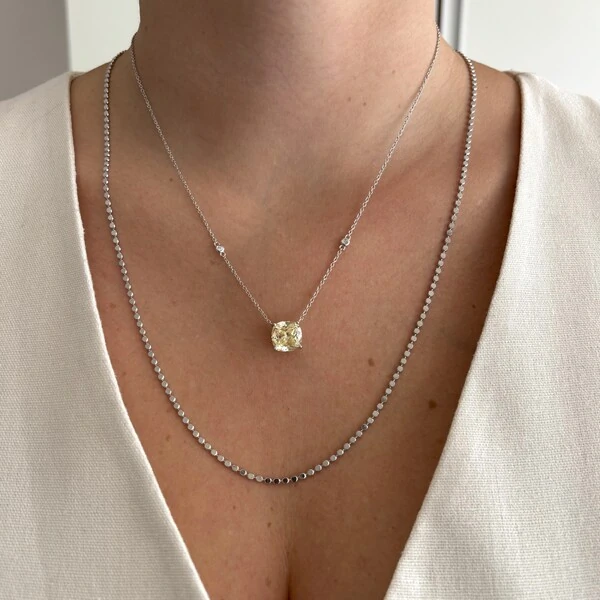 Colar Tess zircônia fancy yellow prata 925