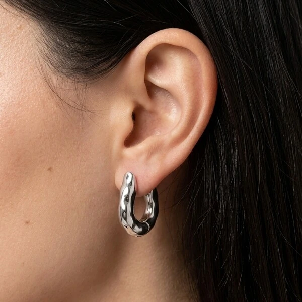 Brinco Carmen argola bold ródio branco